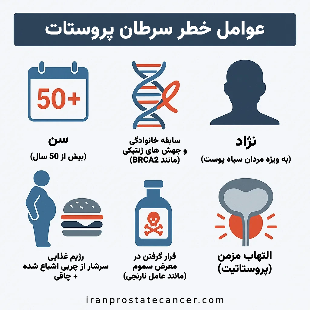 اینفوگرافیک درباره ریسک فاکتورهای سرطان پروستات